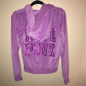 Pink zip up sweatshirt